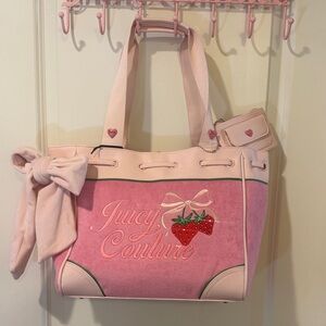 Juicy Couture Retro Strawberry Embroidered Tote